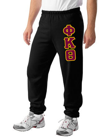 Phi Kappa Theta Sweatpants with Sewn-On Letters