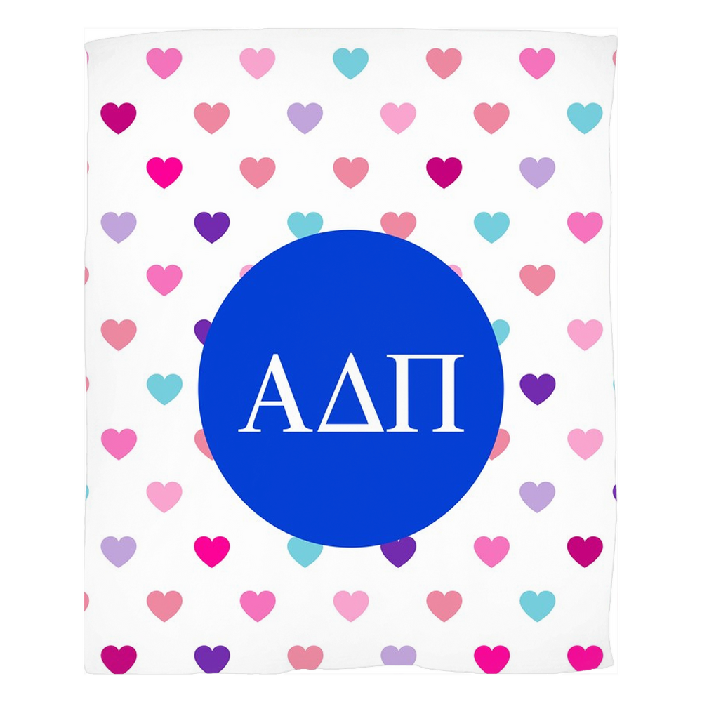 Alpha Delta Pi Hearts Fleece Blankets Alpha Delta Pi Hearts Fleece Blankets