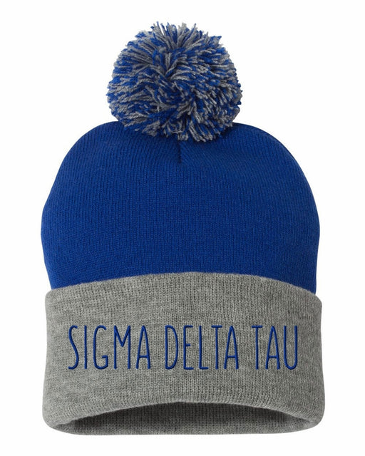 Sigma Delta Tau Sorority Beanie With Pom Pom
