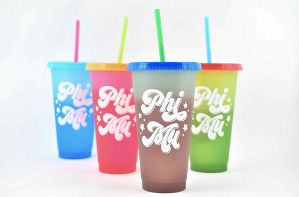 Phi Mu Color Changing Cups (Set of 4)