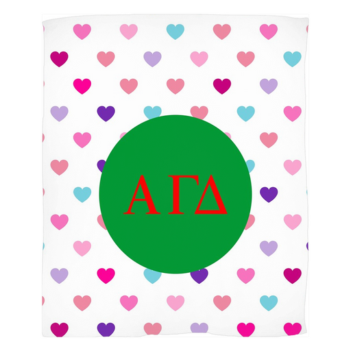Alpha Gamma Delta Hearts Fleece Blankets