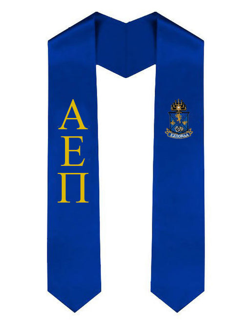 Alpha Epsilon Pi Lettered Graduation Sash Stole with Crest