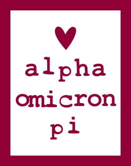 Alpha Omicron Pi Heart Sticker