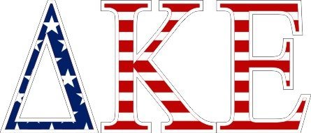 Delta Kappa Epsilon American Flag Letter Sticker - 2.5