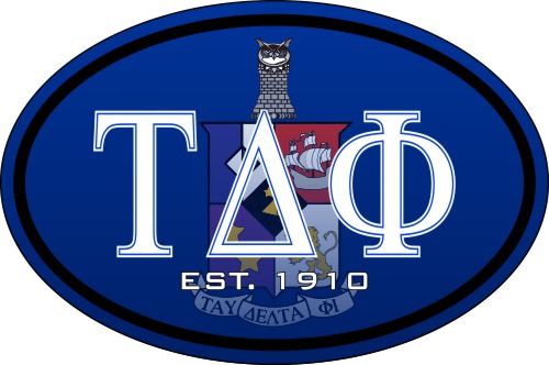 Tau Delta Phi Color Oval Decal
