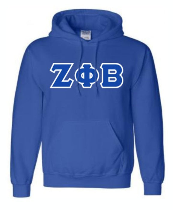 Zeta Phi Beta Unisex Hooded Sweatshirt with Sewn-On Letters