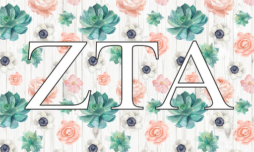 Zeta Tau Alpha Succulent Flag