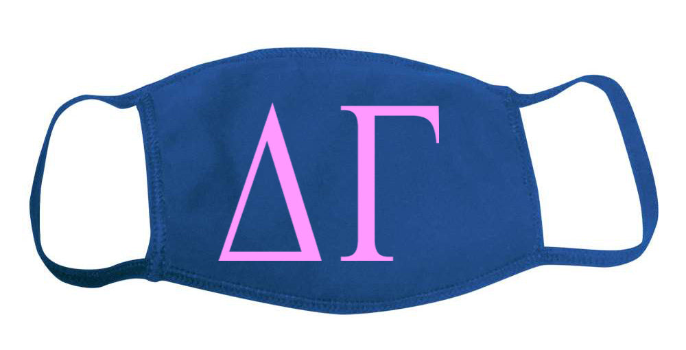 Delta Gamma Face Mask With Big Greek Letters