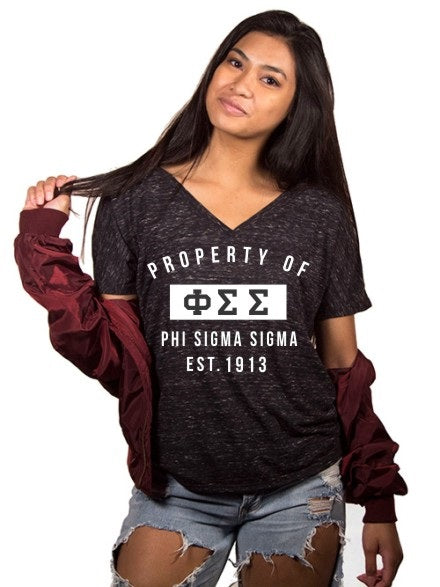 Phi Sigma Sigma Property of Slouchy V-Neck Tee