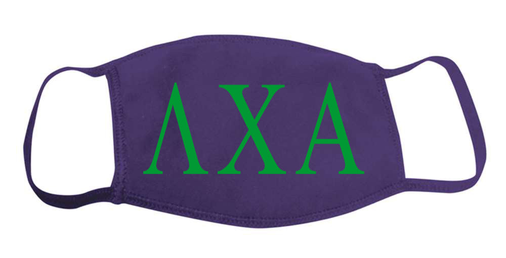Lambda Chi Alpha Face Mask With Big Greek Letters