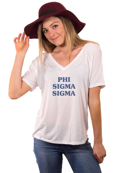 Phi Sigma Sigma Vintage Flowy V-Neck