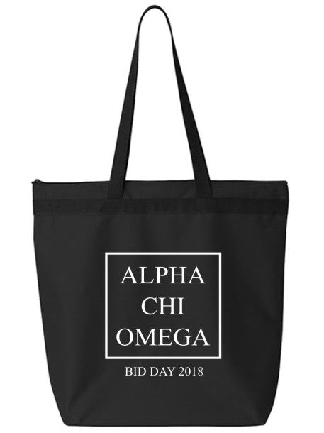 Alpha Chi Omega Box Stacked Event Tote Bag
