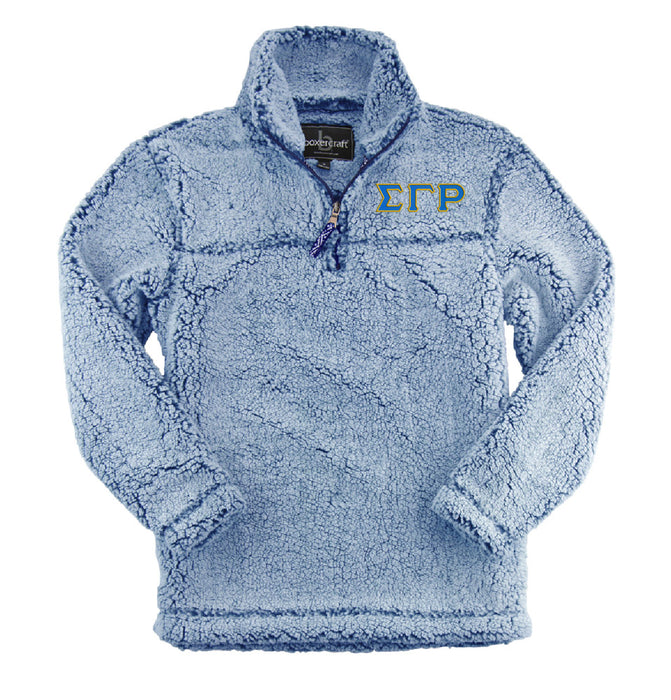 Sigma Gamma Rho Embroidered Sherpa Quarter Zip Pullover