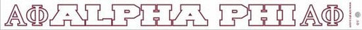 Alpha Phi Back Of The Window Long Sticker