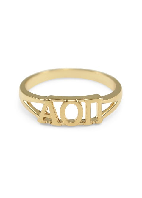 Alpha Omicron Pi Sunshine Gold Ring