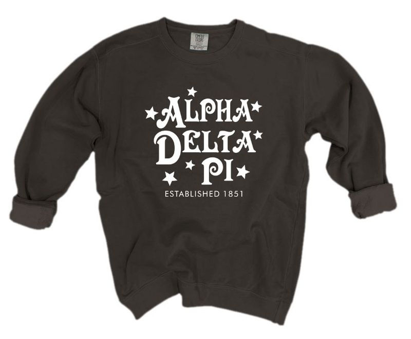 Alpha Delta Pi Comfort Colors Custom Stars Sorority Sweatshirt