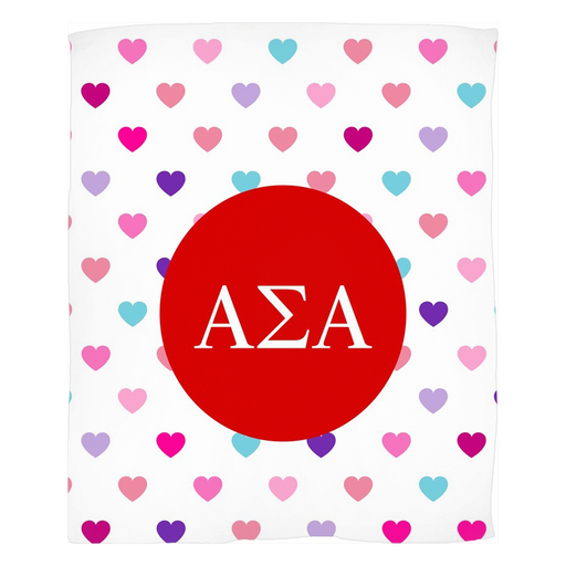 Alpha Sigma Alpha Alpha Sigma Alpha Hearts Fleece Blankets