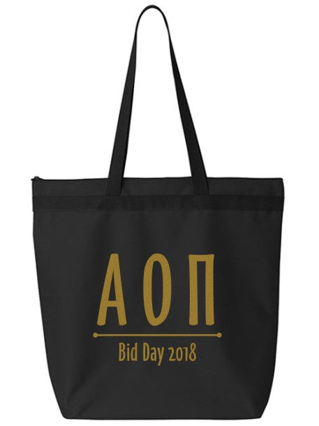 Alpha Omicron Pi Oz Letters Event Tote Bag