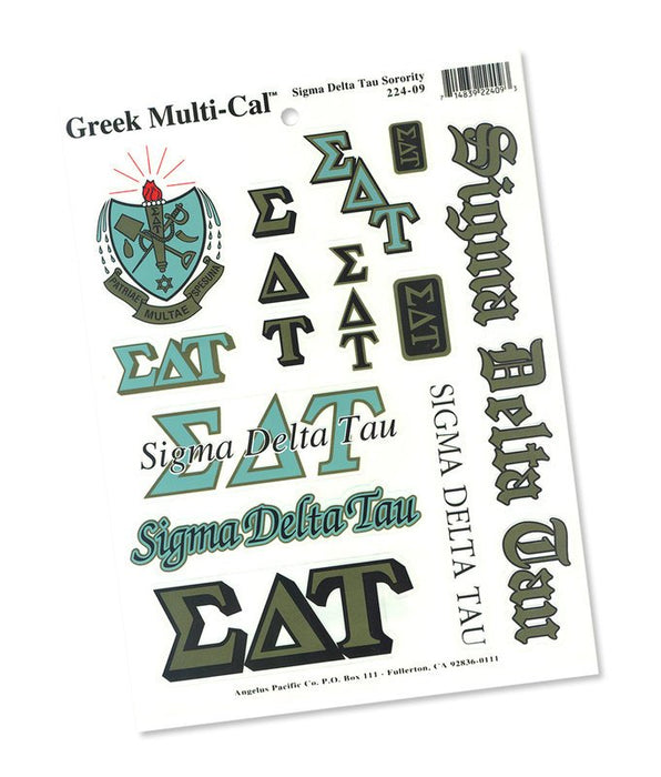 Sigma Delta Tau Multi Greek Decal Sticker Sheet