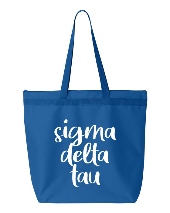 Sigma Delta Tau Cursive Tote Bag