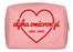 Alpha Omicron Pi Pink w/Red Heart Makeup Bag