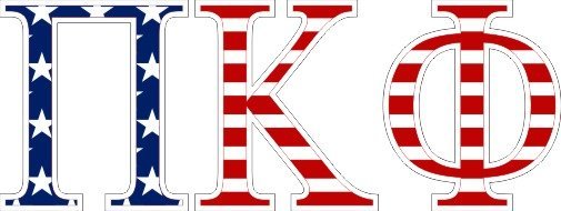 Pi Kappa Phi American Flag Letter Sticker - 2.5