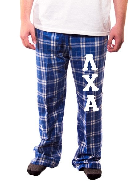 Lambda Chi Alpha Pajama Pants with Sewn-On Letters