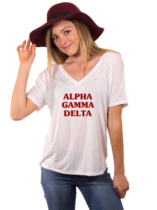Alpha Gamma Delta Vintage Flowy V-Neck