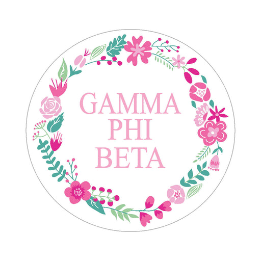 Gamma Phi Beta Floral Wreath Sticker