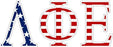 Lambda Phi Epsilon American Flag Letter Sticker - 2.5