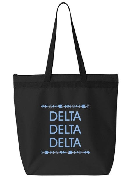 Delta Delta Delta Arrow Top Bottom Tote Bag