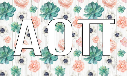Alpha Omicron Pi Succulent Flag