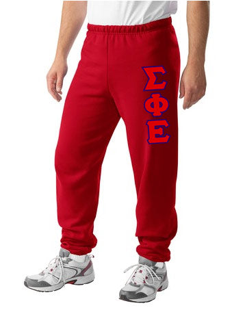 Sigma Phi Epsilon Sweatpants with Sewn-On Letters