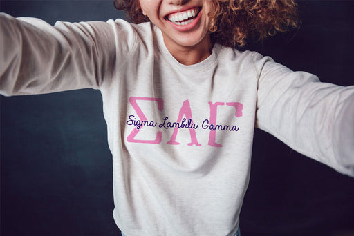 Sigma Lambda Gamma Cozy Boyfriend Crew Neck Sweatshirt