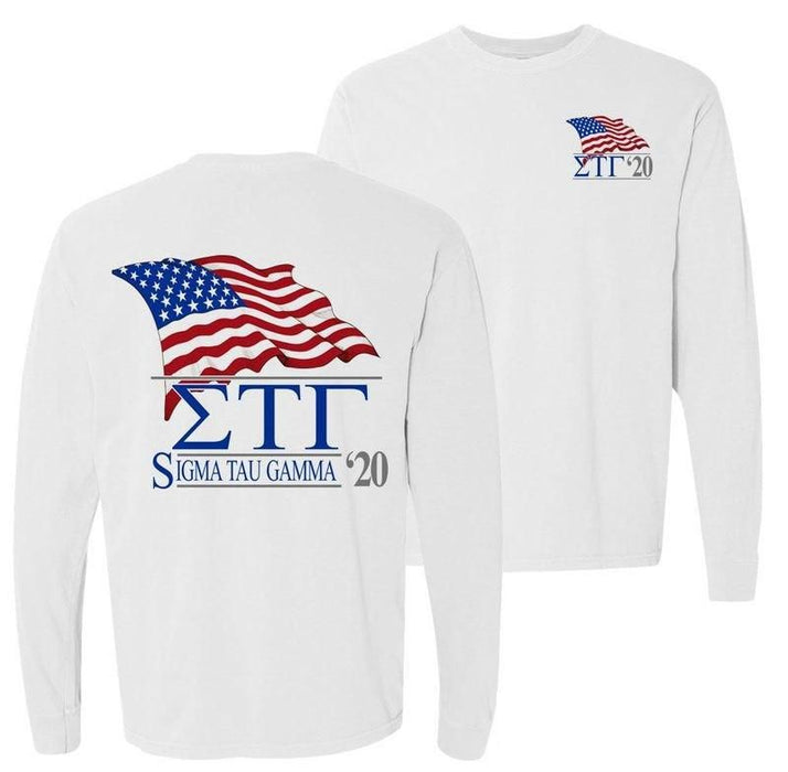 Sigma Tau Gamma Patriot Flag Comfort Colors Long Tee