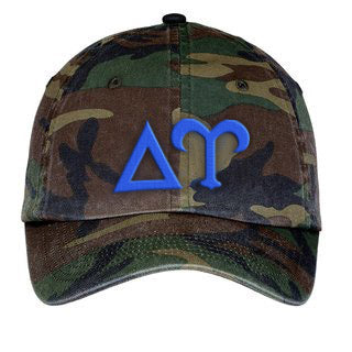 Delta Upsilon Letters Embroidered Camouflage Hat