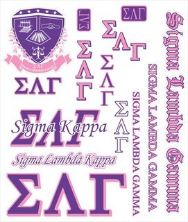 Sigma Lambda Gamma Multi Greek Decal Sticker Sheet