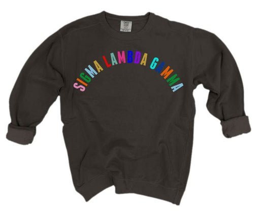 Sigma Lambda Gamma Comfort Colors Over the Rainbow Sorority Sweatshirt
