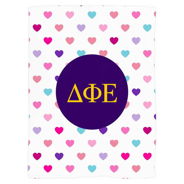 Delta Phi Epsilon Hearts Fleece Blankets Delta Phi Epsilon Hearts Fleece Blankets