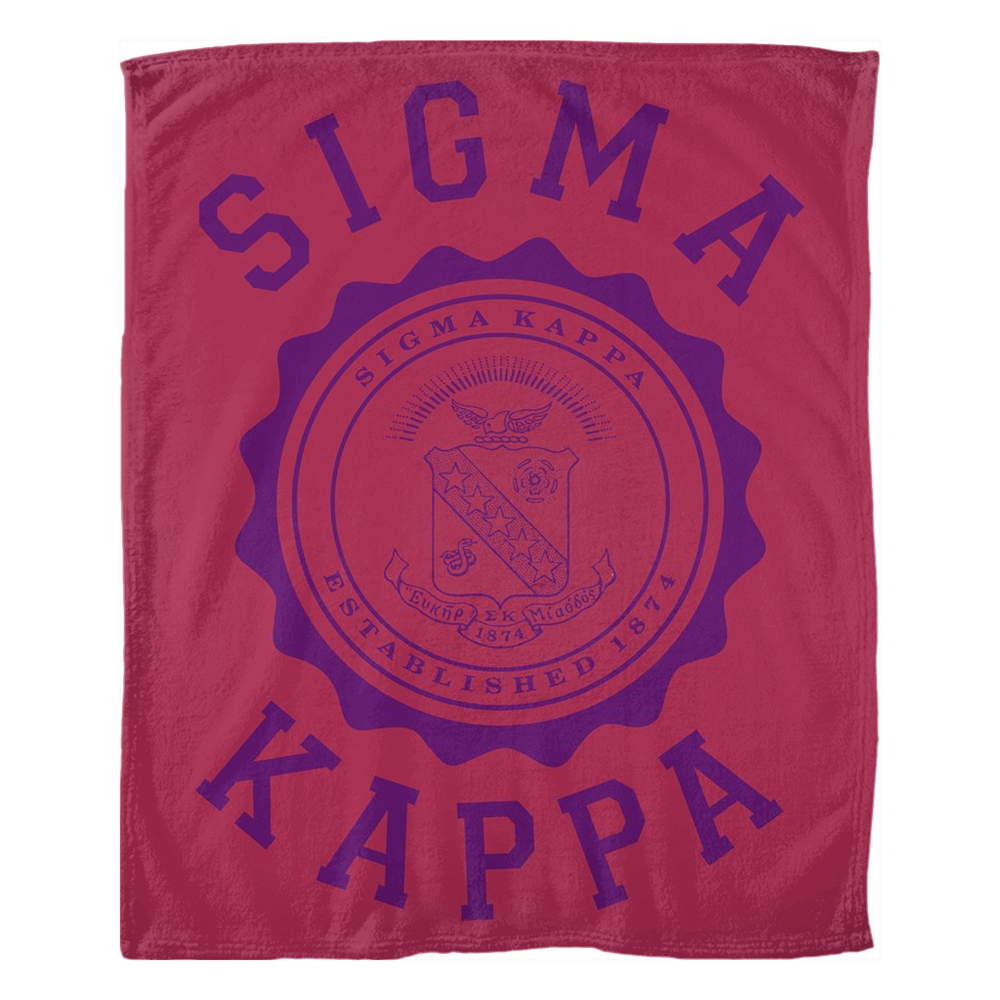 Sigma Kappa Seal Fleece Blankets Sigma Kappa Seal Fleece Blankets