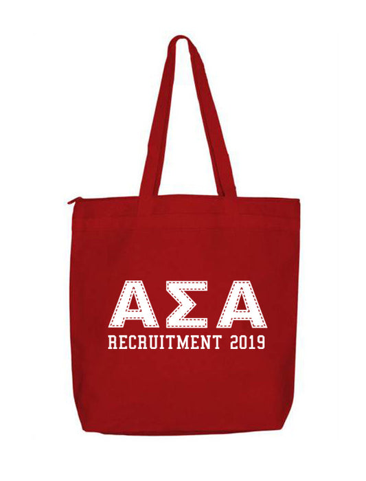 Alpha Sigma Alpha Collegiate Letters Event Tote Bag