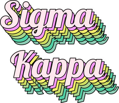 Sigma Kappa Greek Stacked Sticker