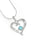 Kappa Kappa Gamma Sterling Silver Heart Pendant with Colored Swarovski Crystal
