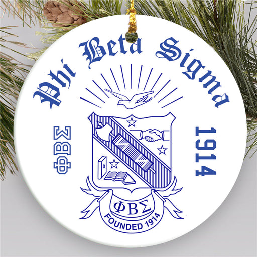 Phi Beta Sigma Round Crest Ornament