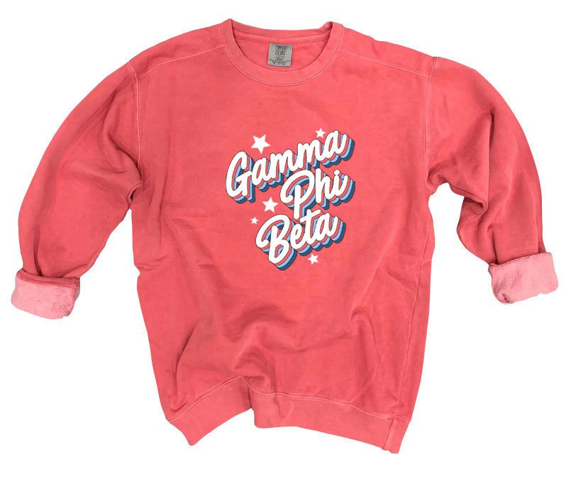 Gamma Phi Beta Comfort Colors Throwback Sorority Sweatshirt