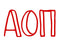 Alpha Omicron Pi Inline Greek Letter Sticker - 2.5