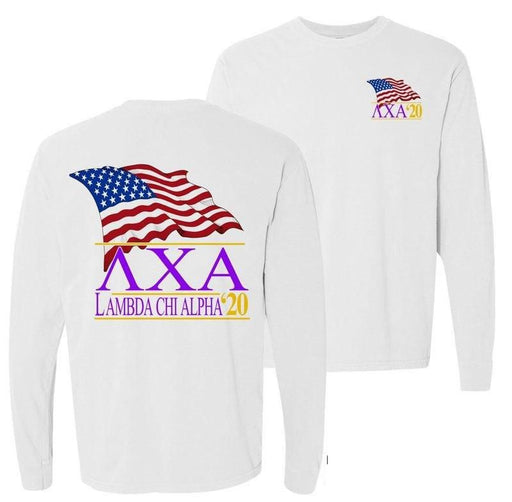 Lambda Chi Alpha Patriot Flag Comfort Colors Long Tee