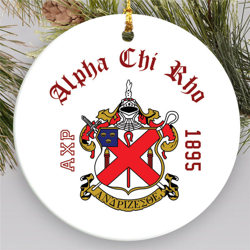 Alpha Chi Rho Round Crest Ornament