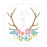 Theta Nu Xi Floral Antler Sticker