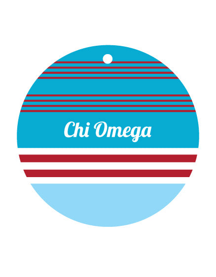 Chi Omega Color Block Sunburst Ornament